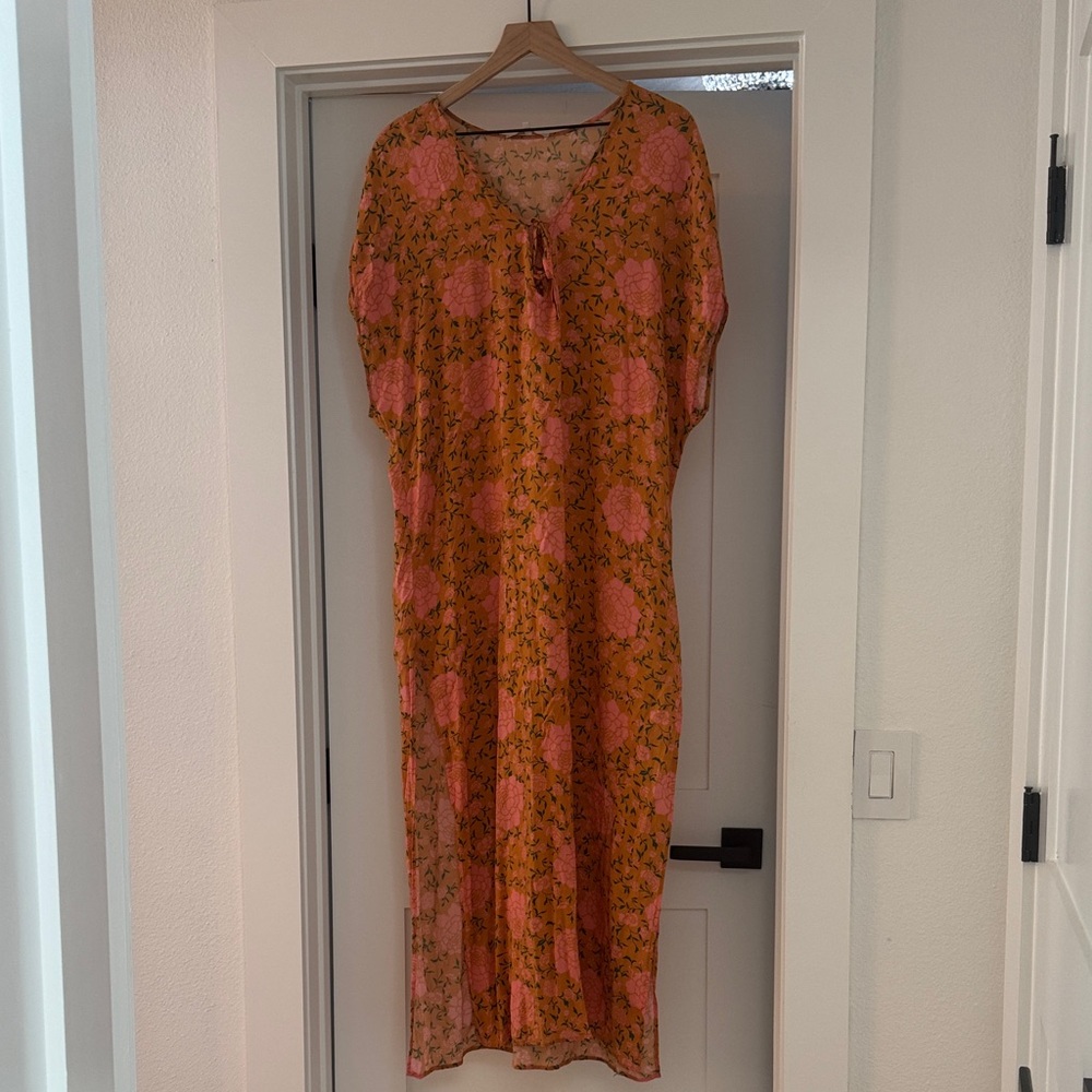 Novella Royale Floral Orange and Pink Maxi Dress